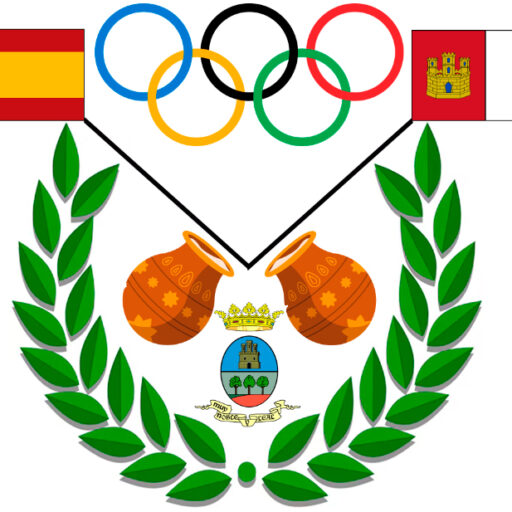 Escudo oficial del Club Deportivo Tinajas, con símbolos deportivos y elementos olímpicos